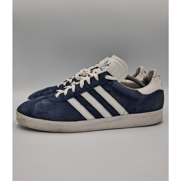 Size 11.5 - Vtg Adidas Gazelle Faded Blue White Classic Retro Trainers - 034581